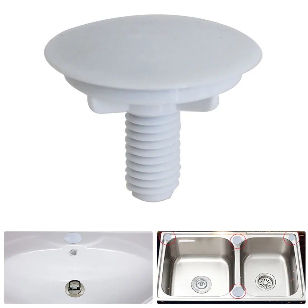 

49mm Tap Hole Stopper Cover Blanking Plug Kitchen Sink Tap Basin Hole Plate Stopper Cover ABS Plastic White Overflow Holes