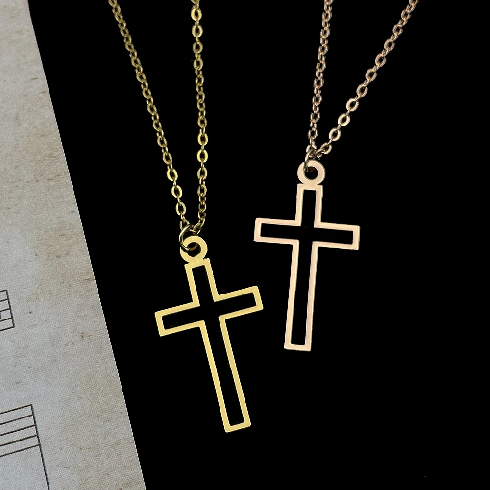 Gold-Plated Cross Evangelion Necklace Stainless Steel Hollow Pendant Chain Choker for Women Christianity Charm Jewelry Gift 
Gold-Plated Cross Evangelion Necklace Stainless Steel Hollow Pendant Chain Choker for Women Christianity Charm Jewelry Gift
