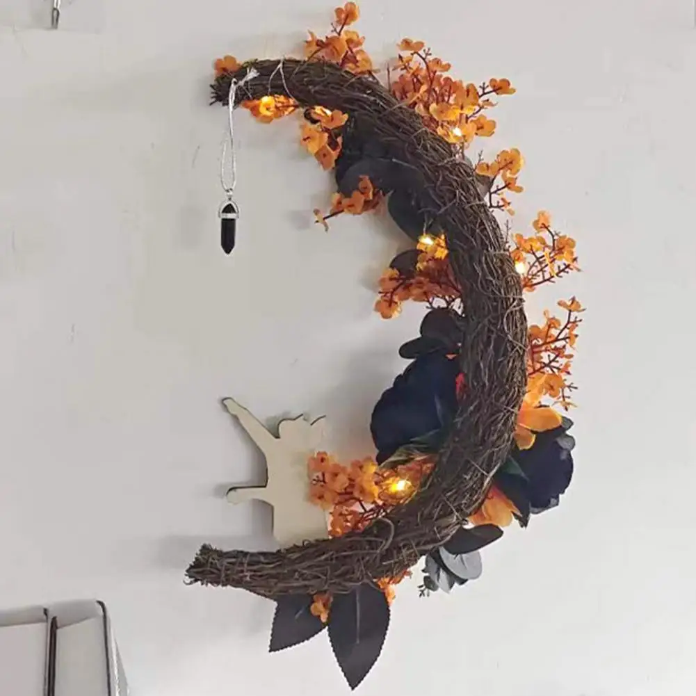 Многоразовый венок на Хэллоуин, венок с кошкой, Луной на Хэллоуин, очаровательный венок с черной кошкой на Хэллоуин, цветочный светодиодный светильник для дома и улицы
Многоразовый венок на Хэллоуин, венок с кошкой, Луной на Хэллоуин, очаровательный венок с черной кошкой на Хэллоуин, цветочный светодиодный светильник для дома и улицы