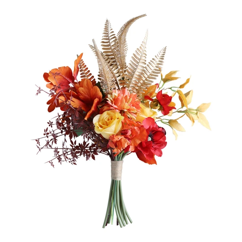 Golden Orange Artificial Flowers Arrangement Silk Bouquet Wedding Romantic Bridesmaid Bouquet for Home Office Parties
Golden Orange Artificial Flowers Arrangement Silk Bouquet Wedding Romantic Bridesmaid Bouquet for Home Office Parties