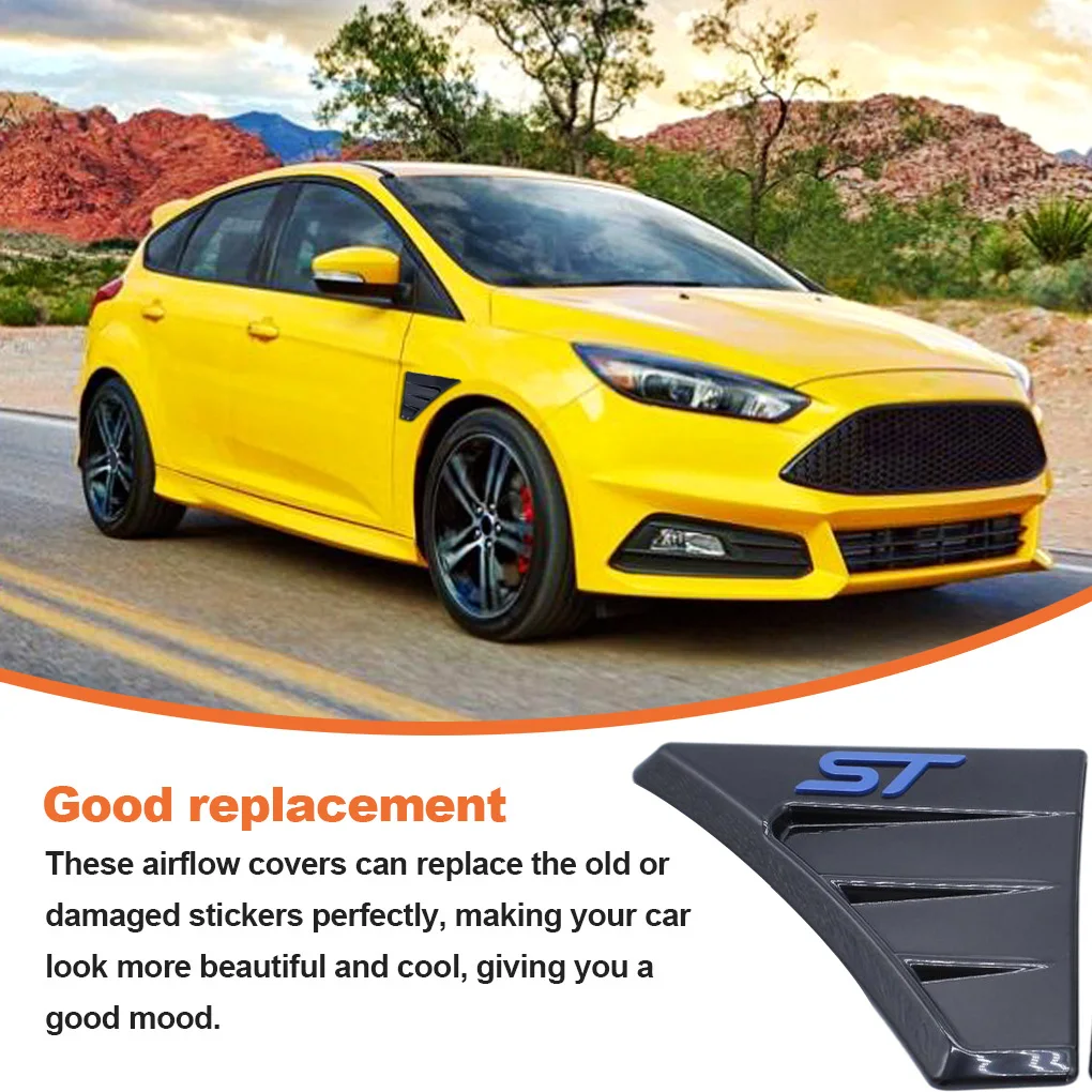 

2PCS ST Style Spoiler Outflow Vent Car Side Bonnet Air Intake Flow Side Door Wing Vent Hood For Ford For Focus MK2 MK3 RS ST
