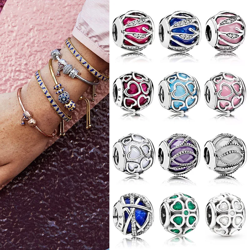 100% 925 Sterling Silver Bead Rose Gold Hollow Pattern With Crystal Beads Fit Pandora Women Bracelet & Necklace Diy Jewelry
100% 925 Sterling Silver Bead Rose Gold Hollow Pattern With Crystal Beads Fit Pandora Women Bracelet & Necklace Diy Jewelry