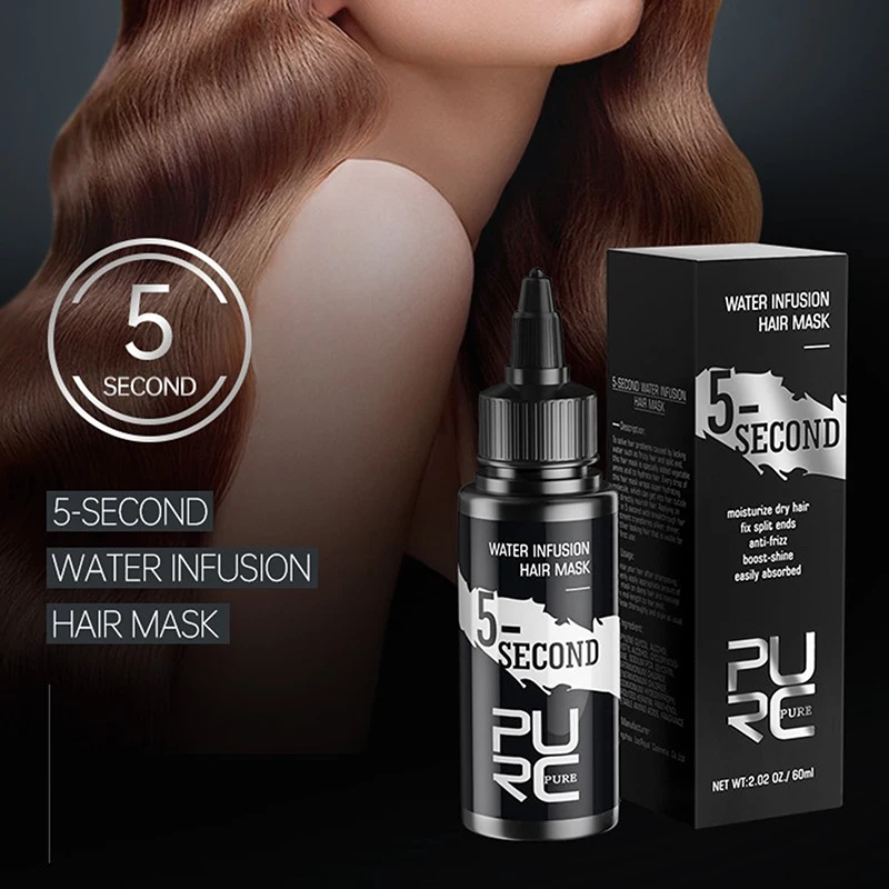 PURC New 5 Second Water Hair Mask Quickly Smooths Frizzy Repairs Damage Hair Non-greasy Hydration Keratin Hair Treatments 60ml
PURC New 5 Second Water Hair Mask Quickly Smooths Frizzy Repairs Damage Hair Non-greasy Hydration Keratin Hair Treatments 60ml