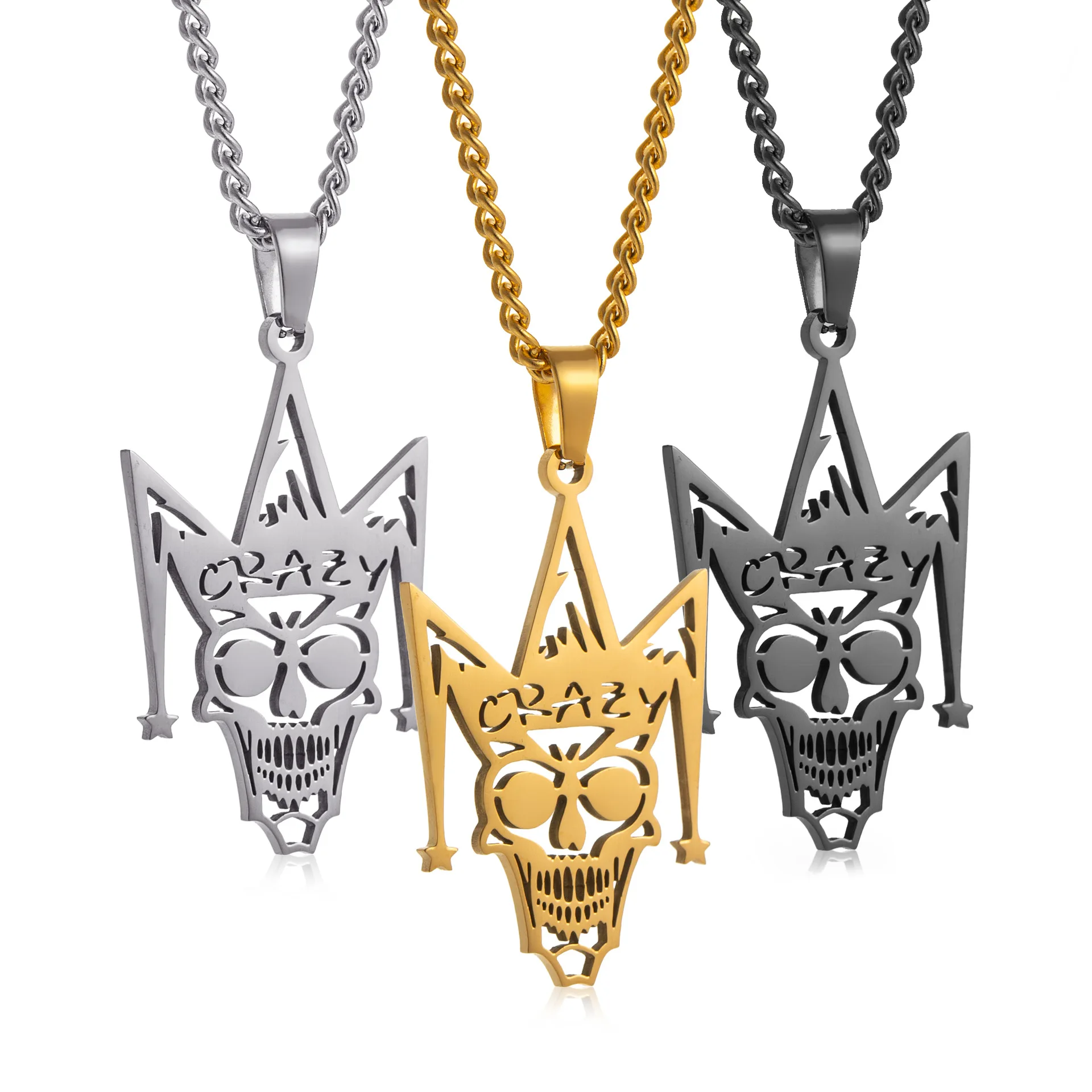WANGAIYAO new fashion diablo wind evil clown demon skull pendant necklace personality everything collarbone chain for men and wo
WANGAIYAO new fashion diablo wind evil clown demon skull pendant necklace personality everything collarbone chain for men and wo