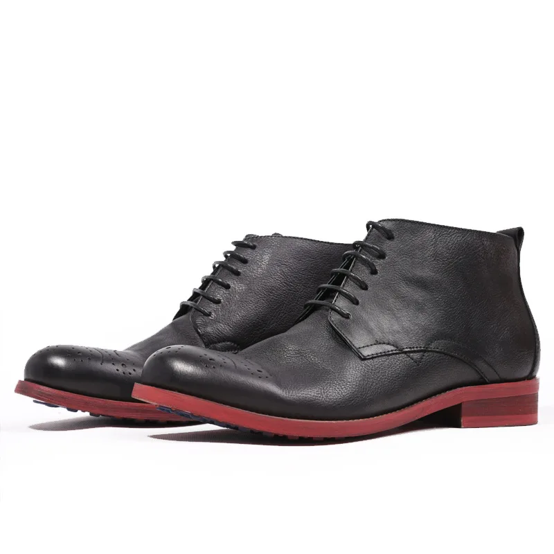 Men Round Toe Boots Cowboy Boots Botas Sapato Masculino Hombre Genuine Leather British Style Retro Brogue boots Lace-Up Shoes
Men Round Toe Boots Cowboy Boots Botas Sapato Masculino Hombre Genuine Leather British Style Retro Brogue boots Lace-Up Shoes