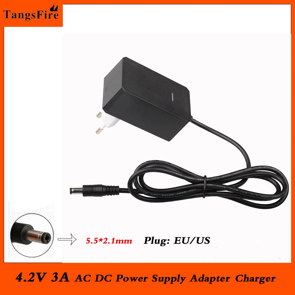 4.2V 3A 5.5*2.1mm AC DC Power Supply Adapter Charger For 1series 4.2V 3.7V 3.6V 18650 Li-ion Li-po Battery High quality charger
4.2V 3A 5.5*2.1mm AC DC Power Supply Adapter Charger For 1series 4.2V 3.7V 3.6V 18650 Li-ion Li-po Battery High quality charger