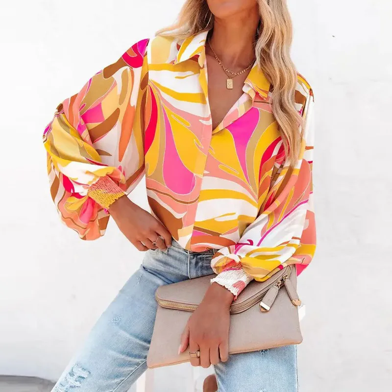 Mandylandy Women Autumn Print Loose Shirt Top Fashion Female Y2K Ins Long Lantern Sleeve Turn Down Collar Single Breasted Blouse
Mandylandy Women Autumn Print Loose Shirt Top Fashion Female Y2K Ins Long Lantern Sleeve Turn Down Collar Single Breasted Blouse