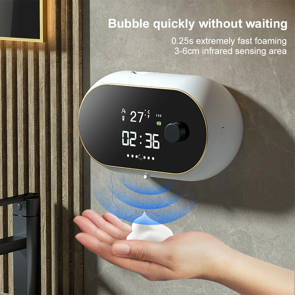 450ML Automatic Foam Soap Dispenser USB Rechargeable LED Temperature Time Display Touchless Self-Cleaning Hand Sanitizer Machine
450ML Automatic Foam Soap Dispenser USB Rechargeable LED Temperature Time Display Touchless Self-Cleaning Hand Sanitizer Machine