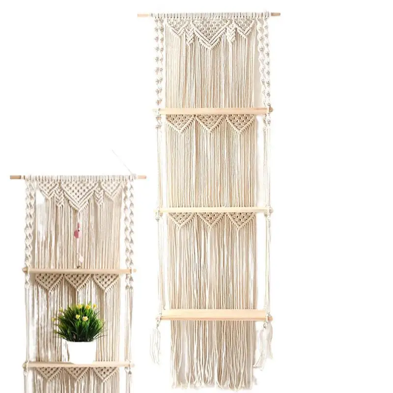 Hand-woven Hanging Storage Bag Tapestry Bohemian Wall Decoration Floating Shelf Suitable For Plants Wall Hanging Shelf
Hand-woven Hanging Storage Bag Tapestry Bohemian Wall Decoration Floating Shelf Suitable For Plants Wall Hanging Shelf