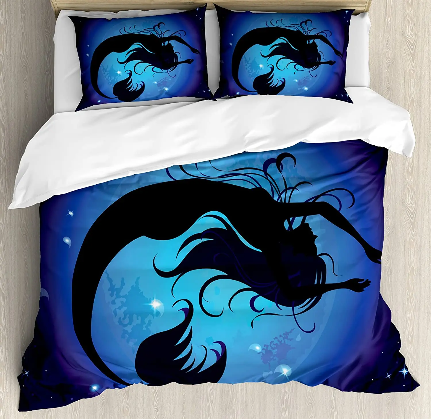 Mermaid Bedding Set For Bedroom Bed Home Silhouette of Legendary Aquatic Girl on Moon Sky Duvet Cover Quilt Cover And Pillowcase
Mermaid Bedding Set For Bedroom Bed Home Silhouette of Legendary Aquatic Girl on Moon Sky Duvet Cover Quilt Cover And Pillowcase