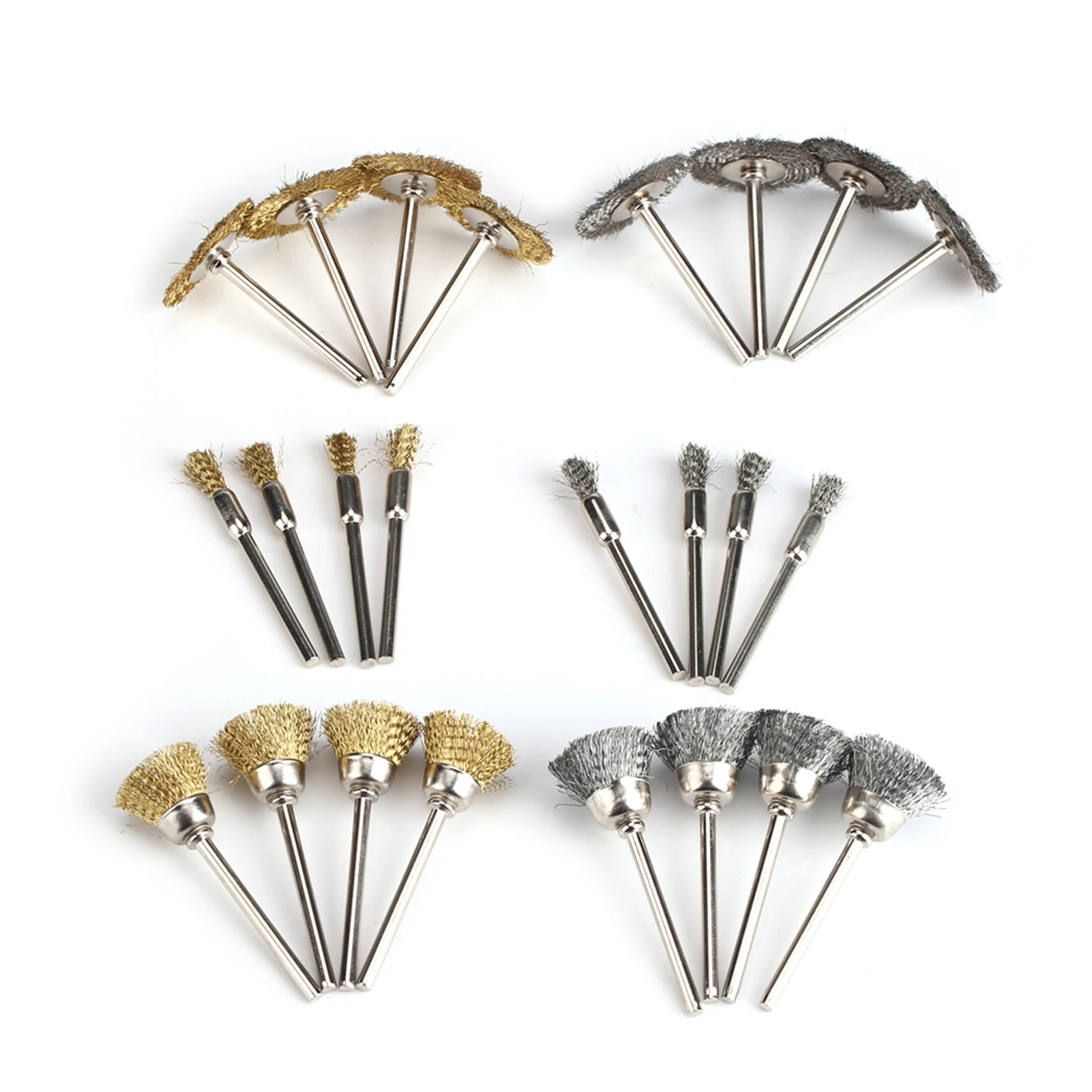 24pcs Stainless Steel/Brass Wire Wheel Polishing Brushes for Grinder Drill Rotary Tool
24pcs Stainless Steel/Brass Wire Wheel Polishing Brushes for Grinder Drill Rotary Tool