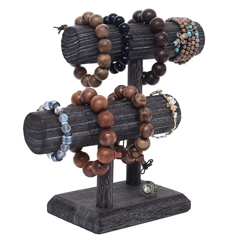 Jewelry Stand Display 2-layer Solid Wood Distressed Vintage Bracelet Rack T-shaped Bracelet Watch Jewelry Rack for Ring, Watches
Jewelry Stand Display 2-layer Solid Wood Distressed Vintage Bracelet Rack T-shaped Bracelet Watch Jewelry Rack for Ring, Watches