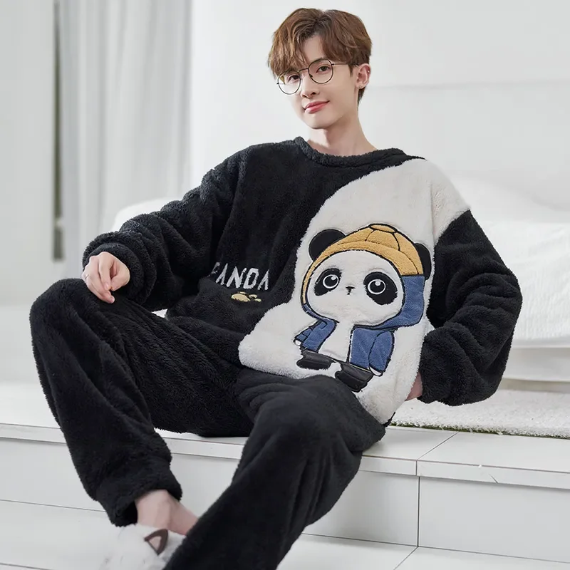 for Flannel Clothes Sleepwear Thickening Cute Velvet Pattern Pullover Boys Home for Winter Pajamas Cartoon Men Set Man's Pijamas
for Flannel Clothes Sleepwear Thickening Cute Velvet Pattern Pullover Boys Home for Winter Pajamas Cartoon Men Set Man's Pijamas