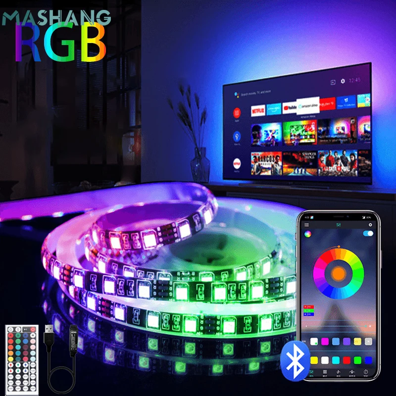 Светодиодная лента с регулируемой яркостью RGB 2835/5050, Светодиодная лента для спальни, потолочной подсветки телевизора, декоративная гибкая лента RGB, Диодная USB лента 5 В
Светодиодная лента с регулируемой яркостью RGB 2835/5050, Светодиодная лента для спальни, потолочной подсветки телевизора, декоративная гибкая лента RGB, Диодная USB лента 5 В