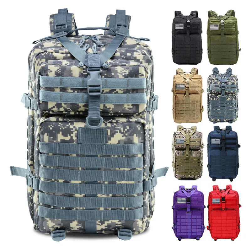 

Men Hiking Backpack Big Capacity Army Tactical Backpacks Military Camouflage Travel Bag Outdoor MOLLE Camping Rucksack 30L/50L