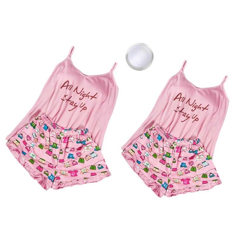 Women Girls Summer Pajamas Set Letters Camisole Cute Cartoon Clothes Print Short drop shipping
Women Girls Summer Pajamas Set Letters Camisole Cute Cartoon Clothes Print Short drop shipping