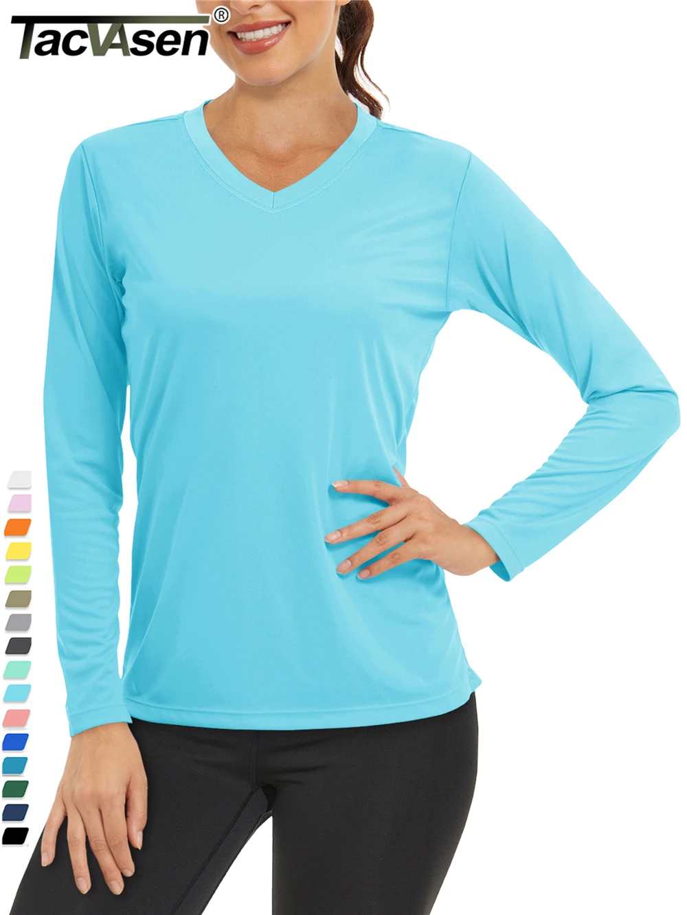 TACVASEN Summer Sun Protection Shirts UPF 50+ Womens Long Sleeve V Neck Shirts Lightweight Quick Dry Tee Shirts Outdoor Pullover
TACVASEN Summer Sun Protection Shirts UPF 50+ Womens Long Sleeve V Neck Shirts Lightweight Quick Dry Tee Shirts Outdoor Pullover