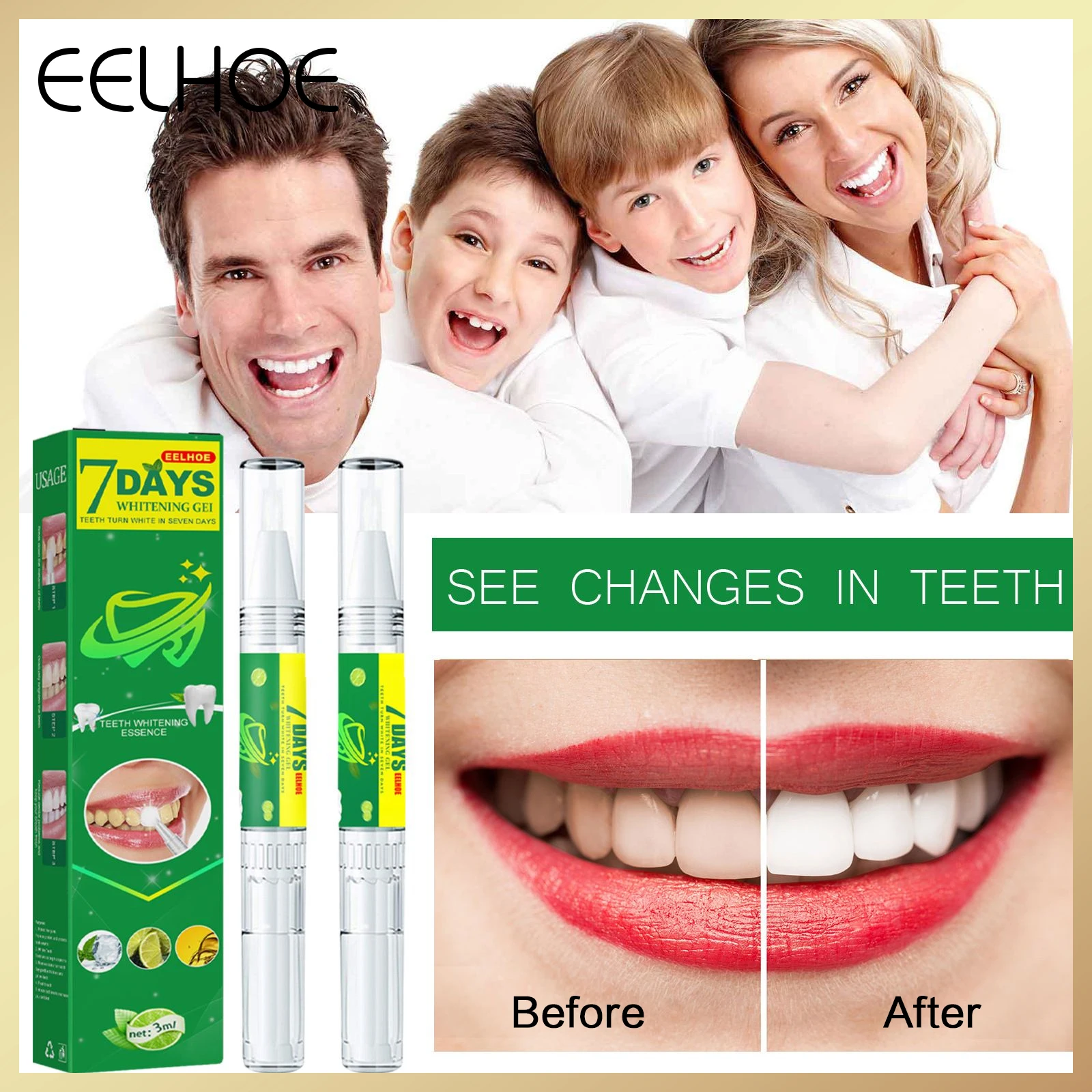 EELHOE Teeth Whitening Pen Toothbrush Decontamination Remove Yellow Teeth Plaque Stains Brightening Cleaning Oral Teeth Care 3ml
EELHOE Teeth Whitening Pen Toothbrush Decontamination Remove Yellow Teeth Plaque Stains Brightening Cleaning Oral Teeth Care 3ml
