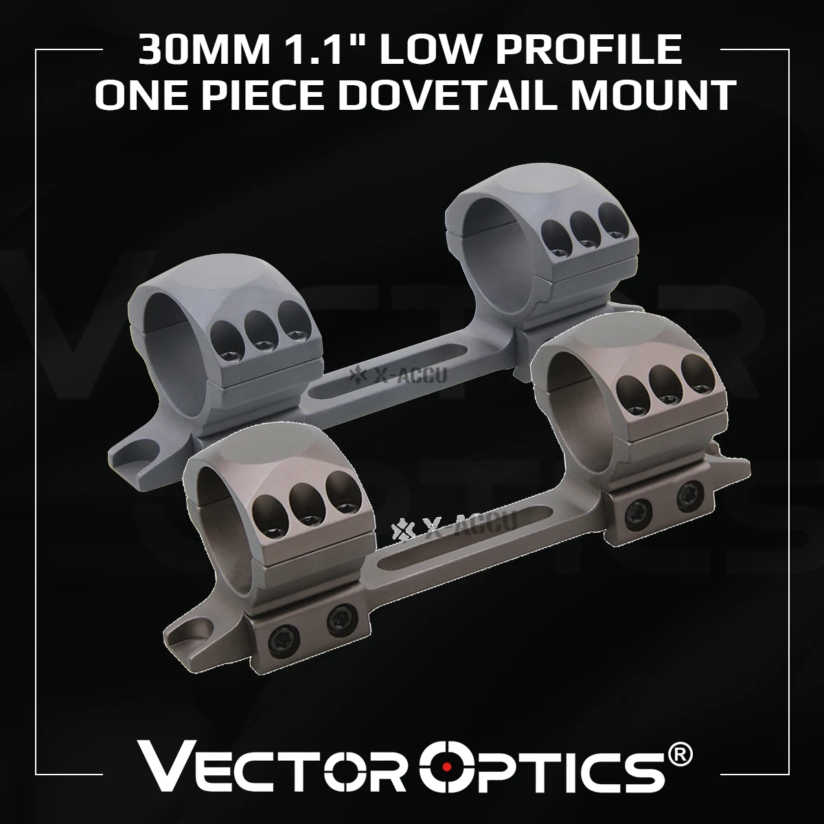 X-Accu 30mm 1.1" Super Low Profile One Piece Dovetail Mount Extremely Accurate With Full CNC Machined 11mm Dovetail Mount
X-Accu 30mm 1.1" Super Low Profile One Piece Dovetail Mount Extremely Accurate With Full CNC Machined 11mm Dovetail Mount