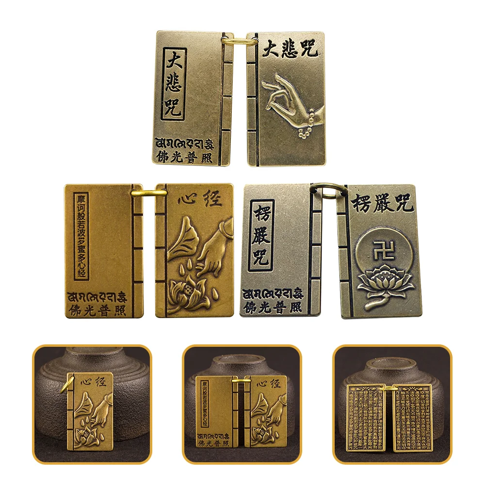 3pcs Brass Great Compassion Mantra Heart Sutra Shurangama Mantra Keyring Pendant
3pcs Brass Great Compassion Mantra Heart Sutra Shurangama Mantra Keyring Pendant