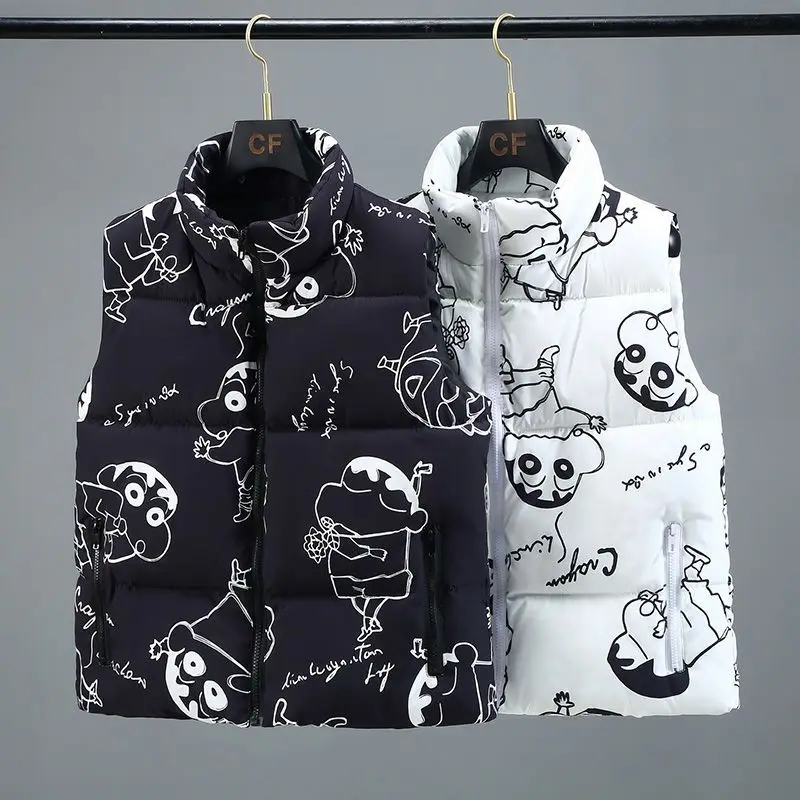 Black/white Crayon Shin-Chan Cartoon Casual Men's Sleeveless Down Cotton Vest Kawaii Anime Winter Warm Stand Collar Coat Jacket
Black/white Crayon Shin-Chan Cartoon Casual Men's Sleeveless Down Cotton Vest Kawaii Anime Winter Warm Stand Collar Coat Jacket
