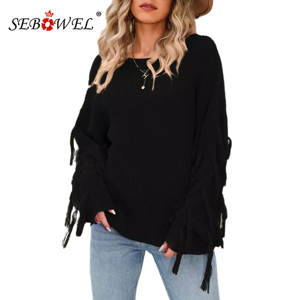SEBOWEL 2022 European and American Autumn and Winter New Casual Knitted Pullover Women's Tassel Loose Women's Top S-XL
SEBOWEL 2022 European and American Autumn and Winter New Casual Knitted Pullover Women's Tassel Loose Women's Top S-XL