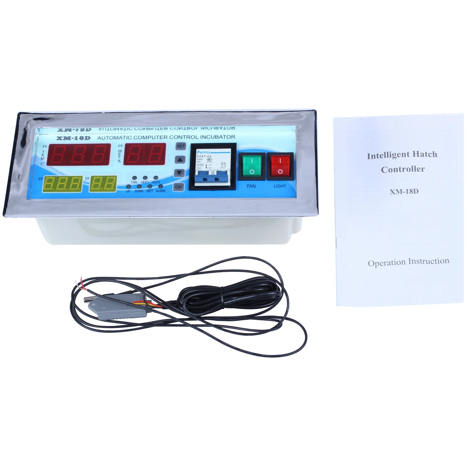 XM-18D Automatic Egg Incubator Controller Digital LED Temperature Controller Temperature Humidity Sensors Egg Hatcher Control
XM-18D Automatic Egg Incubator Controller Digital LED Temperature Controller Temperature Humidity Sensors Egg Hatcher Control