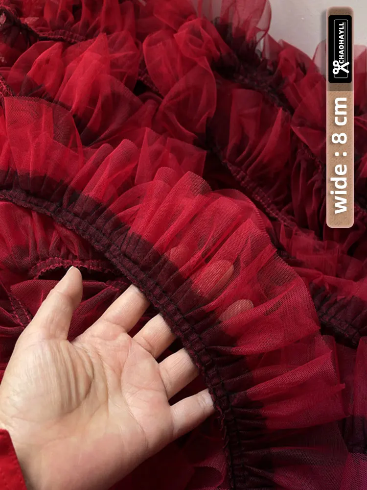 8CM Wide Pleated Tulle Mesh Ruffle Lace Trimmings for DIY Pom Bride Wedding Dresses Guipure Fabric Sewing Accessories Supplies
8CM Wide Pleated Tulle Mesh Ruffle Lace Trimmings for DIY Pom Bride Wedding Dresses Guipure Fabric Sewing Accessories Supplies