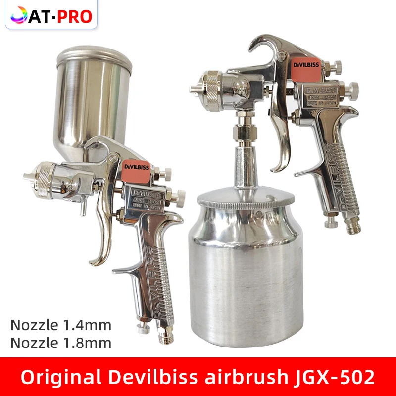 Original Devilbiss Spray Gun JGX-502 Car Spray Gun Nozzle 1.4 / 1.8mm Pneumatic Gravity Type / Up Suction Type Paint Spray Gun
Original Devilbiss Spray Gun JGX-502 Car Spray Gun Nozzle 1.4 / 1.8mm Pneumatic Gravity Type / Up Suction Type Paint Spray Gun