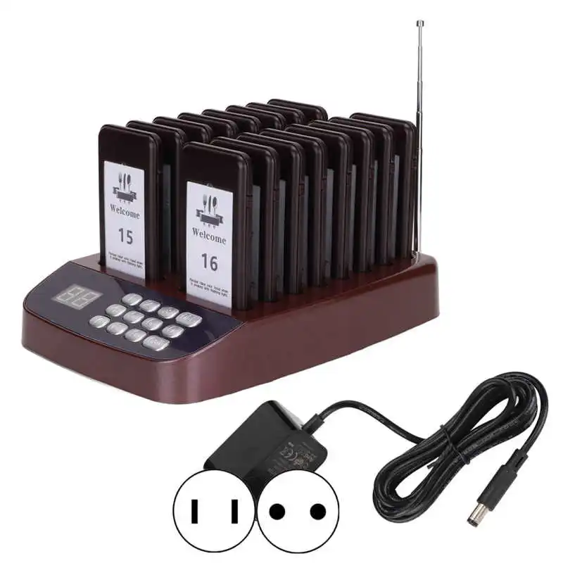 Wireless Pager System 3 Modes Waterproof Restaurant Calling System with 16 Receiver for Cafe Clinic Bank 100V-240V
Wireless Pager System 3 Modes Waterproof Restaurant Calling System with 16 Receiver for Cafe Clinic Bank 100V-240V
