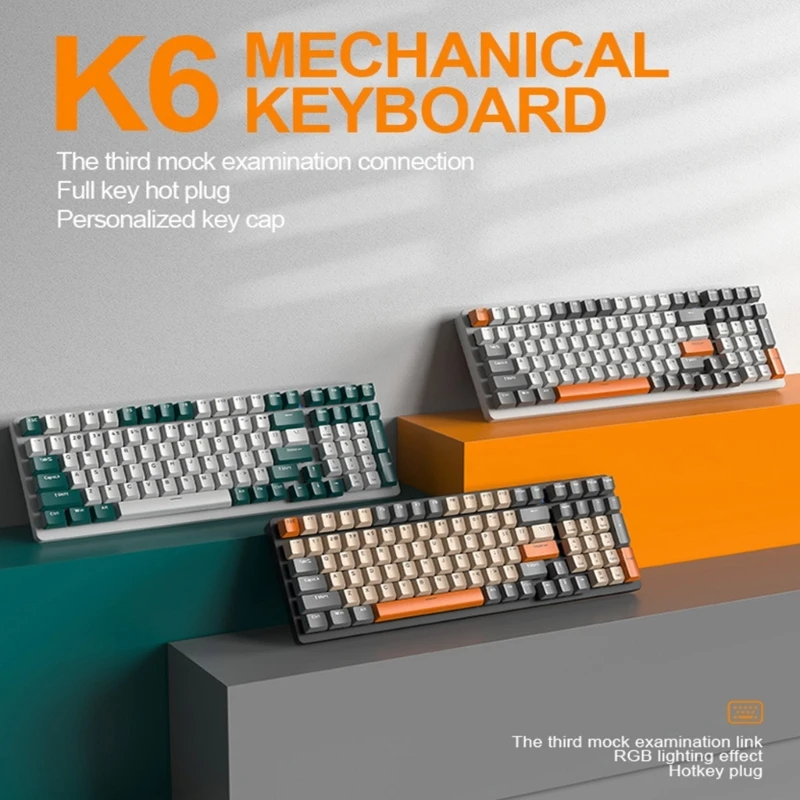 Механическая клавиатура K6, беспроводная Проводная клавиатура RGB BT5.0 2,4 ГГц Type-C с тремя режимами, игровая клавиатура с профилем, 100 клавишами, ...
Механическая клавиатура K6, беспроводная Проводная клавиатура RGB BT5.0 2,4 ГГц Type-C с тремя режимами, игровая клавиатура с профилем, 100 клавишами, ...