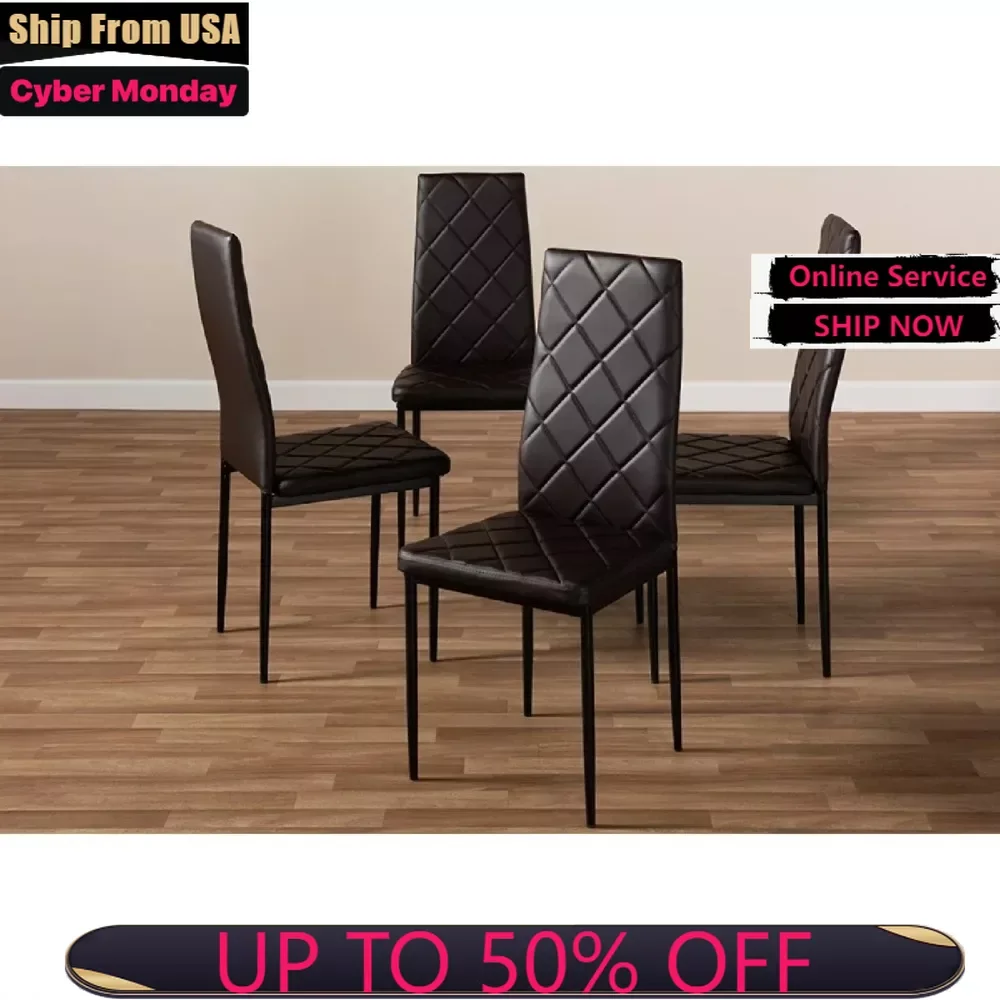 Baxton Studio Blaise Modern and Contemporary Brown Faux Leather Upholstered Dining Chair (Set of 4)
Baxton Studio Blaise Modern and Contemporary Brown Faux Leather Upholstered Dining Chair (Set of 4)
