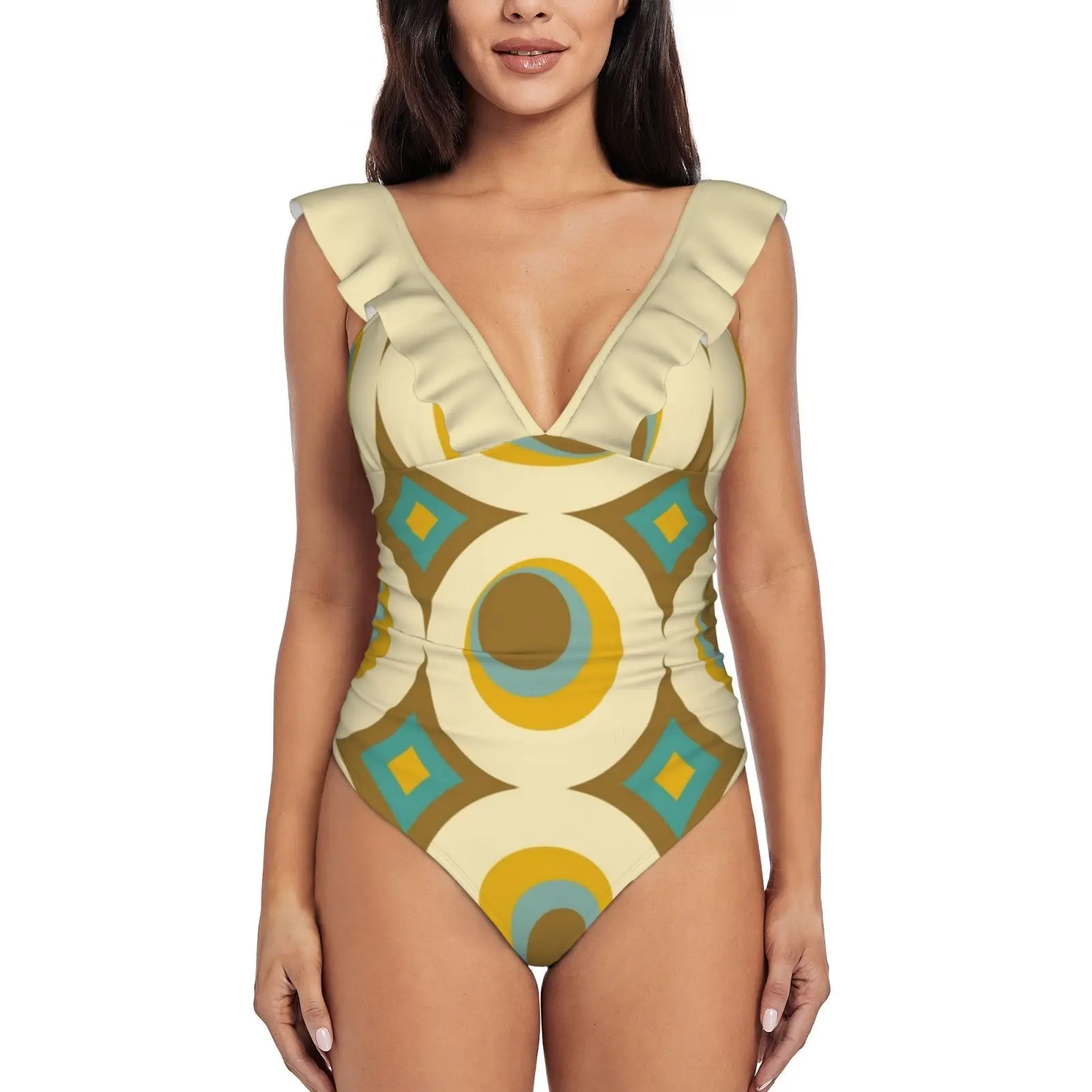 Современный слитный купальник среднего века с лунным подъемом, женские купальные костюмы с оборками, новый пляжный купальник для девочек, с... 
Современный слитный купальник среднего века с лунным подъемом, женские купальные костюмы с оборками, новый пляжный купальник для девочек, с...