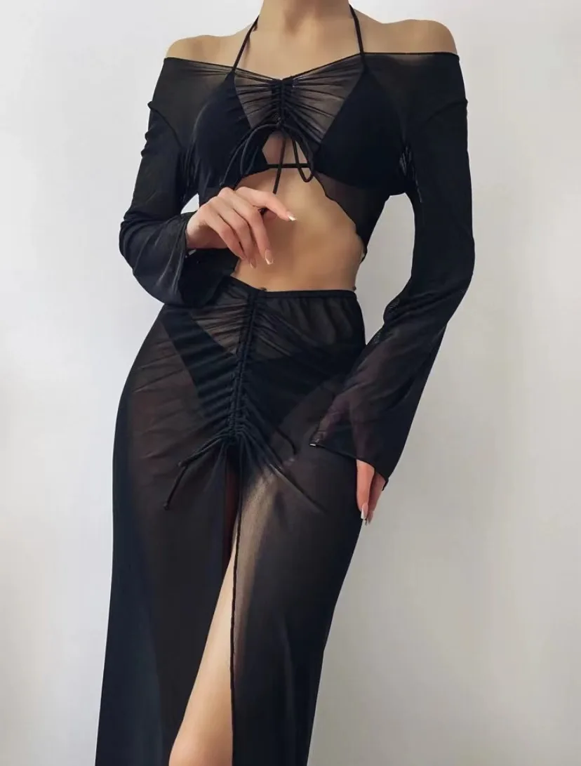 2022 New Sexy 3 Piece Swimsuit with Cover Ups Sexy Woman Bikini Set Female Swimsuits with Beach Skirt Long Sleeves Suit Swimsuit
2022 New Sexy 3 Piece Swimsuit with Cover Ups Sexy Woman Bikini Set Female Swimsuits with Beach Skirt Long Sleeves Suit Swimsuit