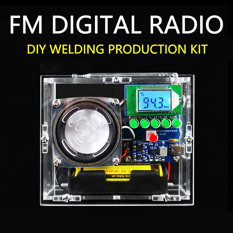 FM Digital Radio DIY Electronic Kit Automatically Search Channels Practice to Weld Circuit Board and Assemble Components
FM Digital Radio DIY Electronic Kit Automatically Search Channels Practice to Weld Circuit Board and Assemble Components
