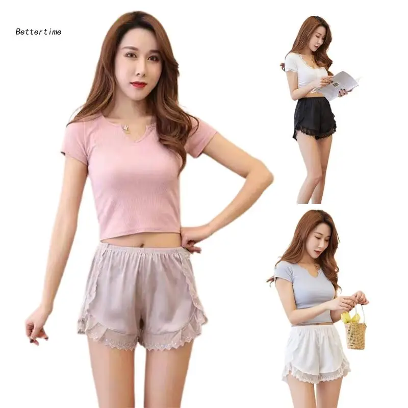 B36D Women Loose Slip Shorts Anti Chafing Underpants Breathable Lace Safety Shorts Girl Elastic Waist Shorts for Dailywear
B36D Women Loose Slip Shorts Anti Chafing Underpants Breathable Lace Safety Shorts Girl Elastic Waist Shorts for Dailywear
