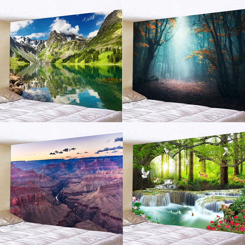 Tapestry Large Natural Forest Log Cabin Lakeside Tapestry Landscape Tapestry Wall Hanging Art Home Can Be Customized 
Tapestry Large Natural Forest Log Cabin Lakeside Tapestry Landscape Tapestry Wall Hanging Art Home Can Be Customized