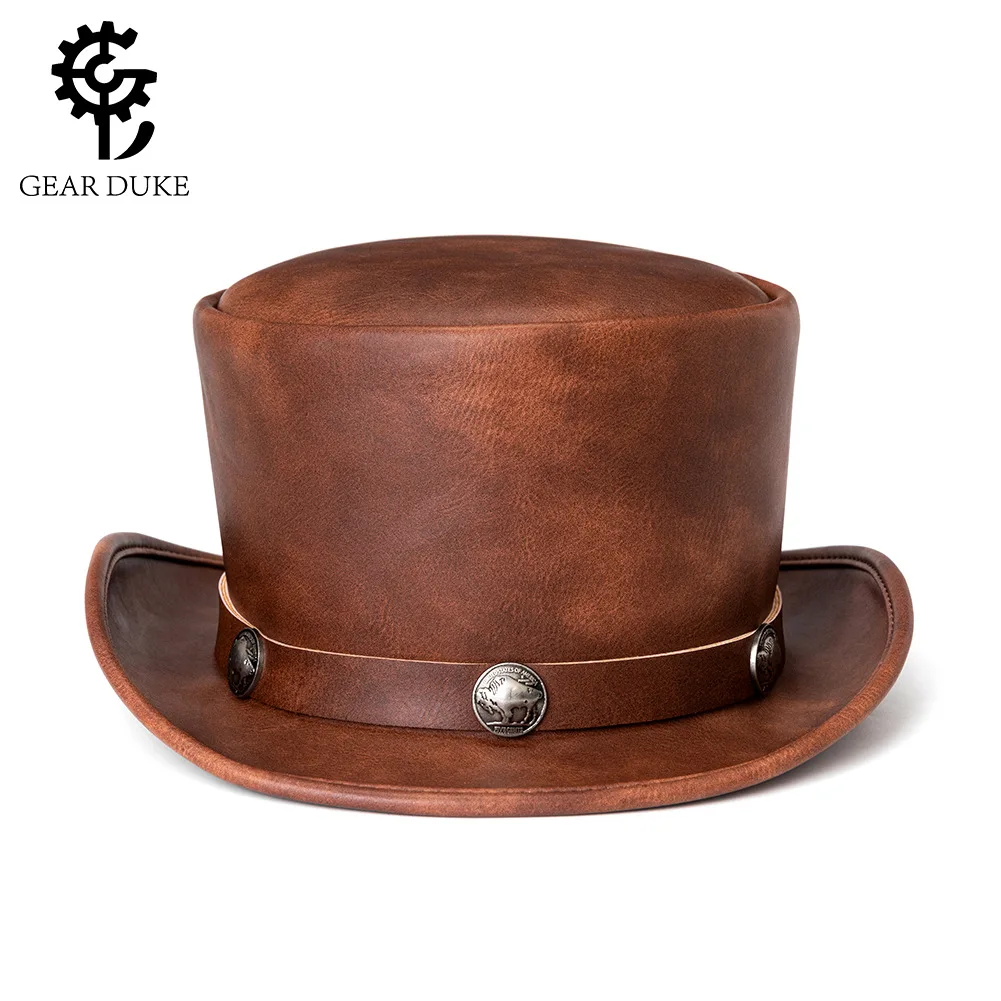 Euro American Punk Halloween New Industrial Retro Style PU Leather Dome Neutral Magic Hat Gentlemen's Party Hat Women W247
Euro American Punk Halloween New Industrial Retro Style PU Leather Dome Neutral Magic Hat Gentlemen's Party Hat Women W247