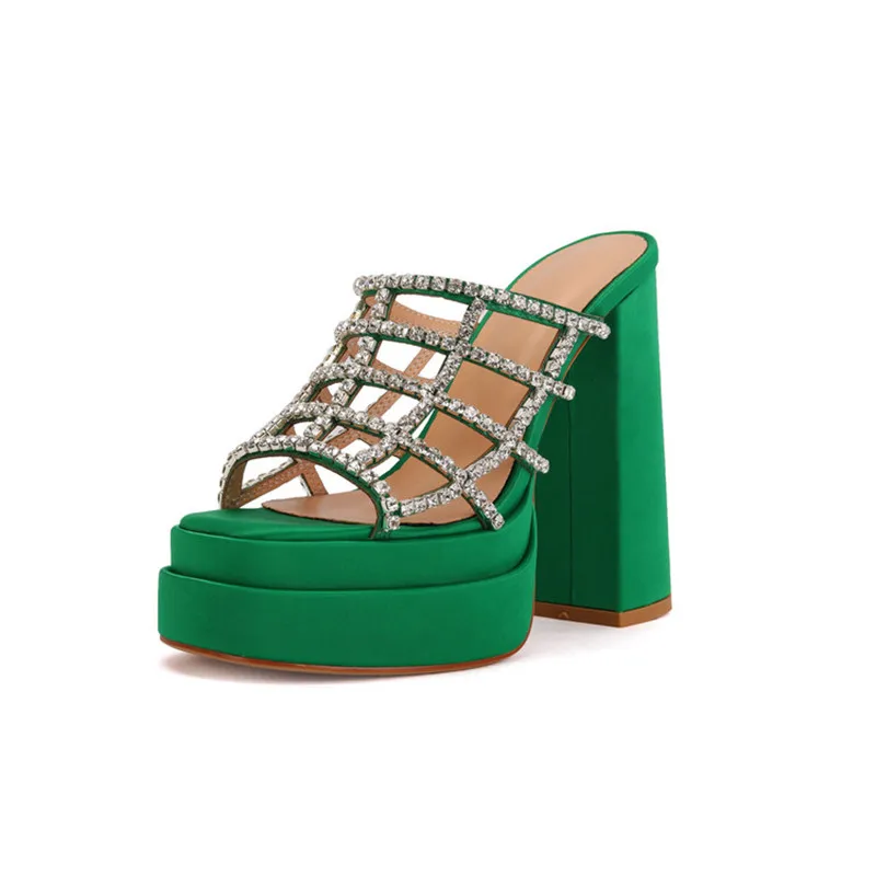Summer New Luxury Slippers Women Thick Heel Platform Shoes Mesh Hollow Small Rhinestone Trim Breathable Leisure Women's Slippers
Summer New Luxury Slippers Women Thick Heel Platform Shoes Mesh Hollow Small Rhinestone Trim Breathable Leisure Women's Slippers