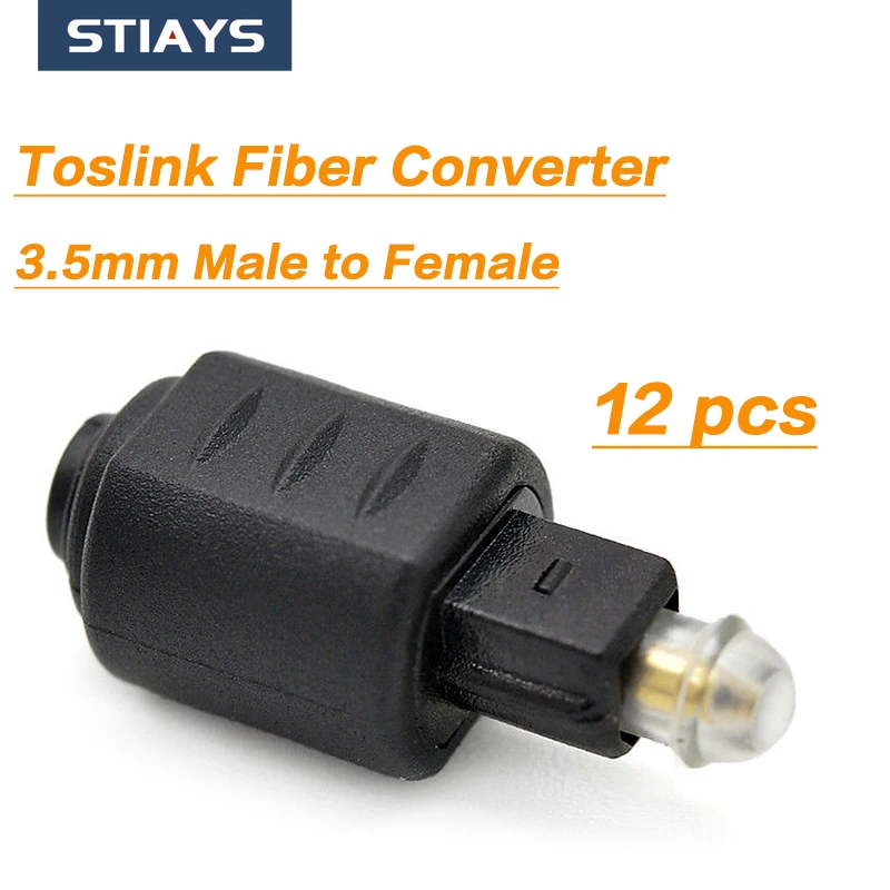 STIAYS 12 Pieces Fiber Optic Digital Optical Audio Converters 3.5mm Male to Female Mini Jack to Digital Optical Toslink Adapters
STIAYS 12 Pieces Fiber Optic Digital Optical Audio Converters 3.5mm Male to Female Mini Jack to Digital Optical Toslink Adapters