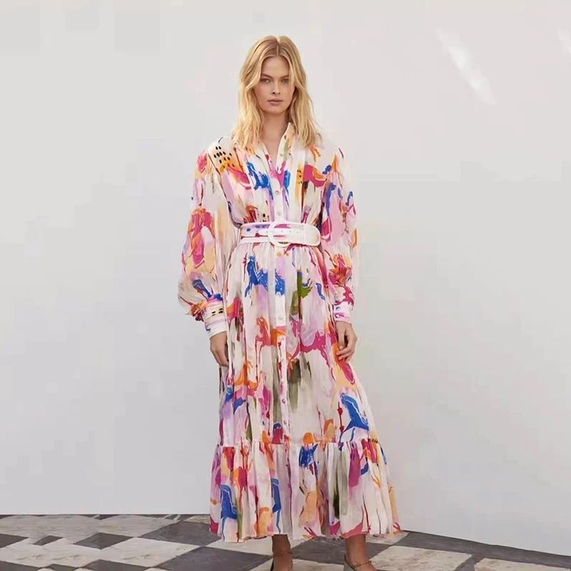 2022 Summer New Trojan Horse Print Long-sleeved Single-breasted Belted Long Skirt Fashion Casual High Street Slim Women's Dress
2022 Summer New Trojan Horse Print Long-sleeved Single-breasted Belted Long Skirt Fashion Casual High Street Slim Women's Dress