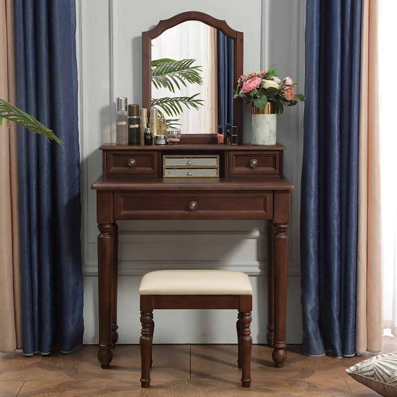 Solid Wood Makeup Table Simple Storage Jewelry Dresser 80cm Makeup Mirror Dressing Stool Dressing Table Combination
Solid Wood Makeup Table Simple Storage Jewelry Dresser 80cm Makeup Mirror Dressing Stool Dressing Table Combination