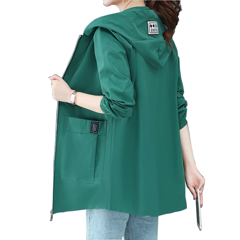 Women 2021 Spring Solid Windbreaker Jacket New Fashion Women's Mid-length Big Pocket Coat Loose Oversize Hooded Zipper Outerwear
Women 2021 Spring Solid Windbreaker Jacket New Fashion Women's Mid-length Big Pocket Coat Loose Oversize Hooded Zipper Outerwear