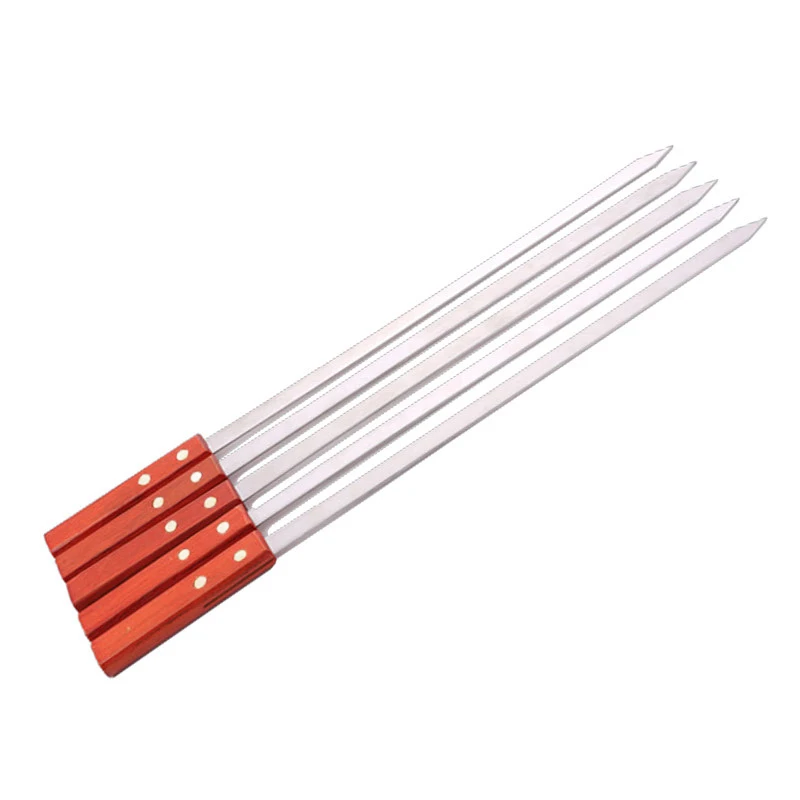 20.5''52cm Barbecue Skewers Stainless Steel Fork Flat Shish Kebab BBQ Needle Grills Sticks Turkish Long Wood Skewer Panic Tools
20.5''52cm Barbecue Skewers Stainless Steel Fork Flat Shish Kebab BBQ Needle Grills Sticks Turkish Long Wood Skewer Panic Tools