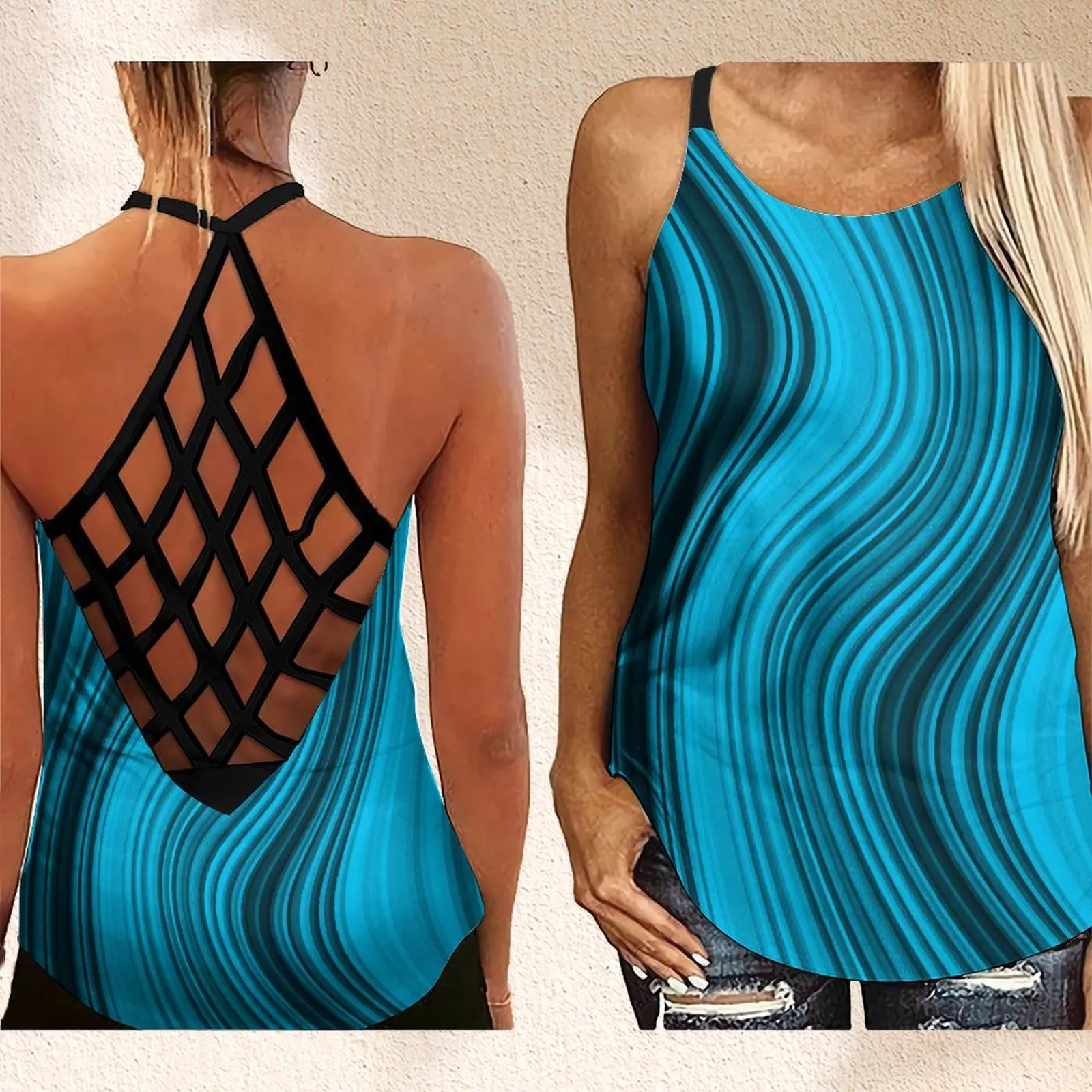 Summer Women's Hollow Out Sleeveless Cross Cross Tank Top Fashion Lines Shiny Print Y2k Yop
Summer Women's Hollow Out Sleeveless Cross Cross Tank Top Fashion Lines Shiny Print Y2k Yop