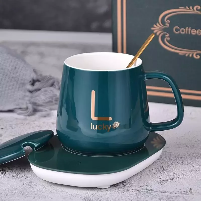 400ML Coffee Constant Temperature Mug European-Style Light Luxury Gold-Plated Ceramic Coffee Cup Heating Pad With A Spoon Covers
400ML Coffee Constant Temperature Mug European-Style Light Luxury Gold-Plated Ceramic Coffee Cup Heating Pad With A Spoon Covers