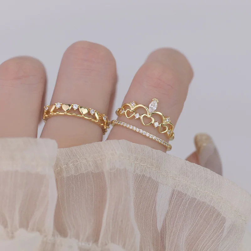 French Vintage Crystal Love Crown Rings for Women Delicate Luxury Women's Adjustable Rings Knuckle Rings Bridal Wedding Jewelry
French Vintage Crystal Love Crown Rings for Women Delicate Luxury Women's Adjustable Rings Knuckle Rings Bridal Wedding Jewelry