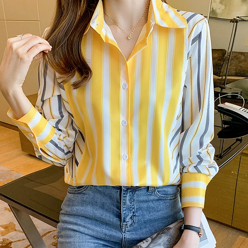 Ladies Vintage Print Tops Simple Elegant Chiffon Fashion Stripe Office Women's Korean Style Chic Casual Shirts
Ladies Vintage Print Tops Simple Elegant Chiffon Fashion Stripe Office Women's Korean Style Chic Casual Shirts