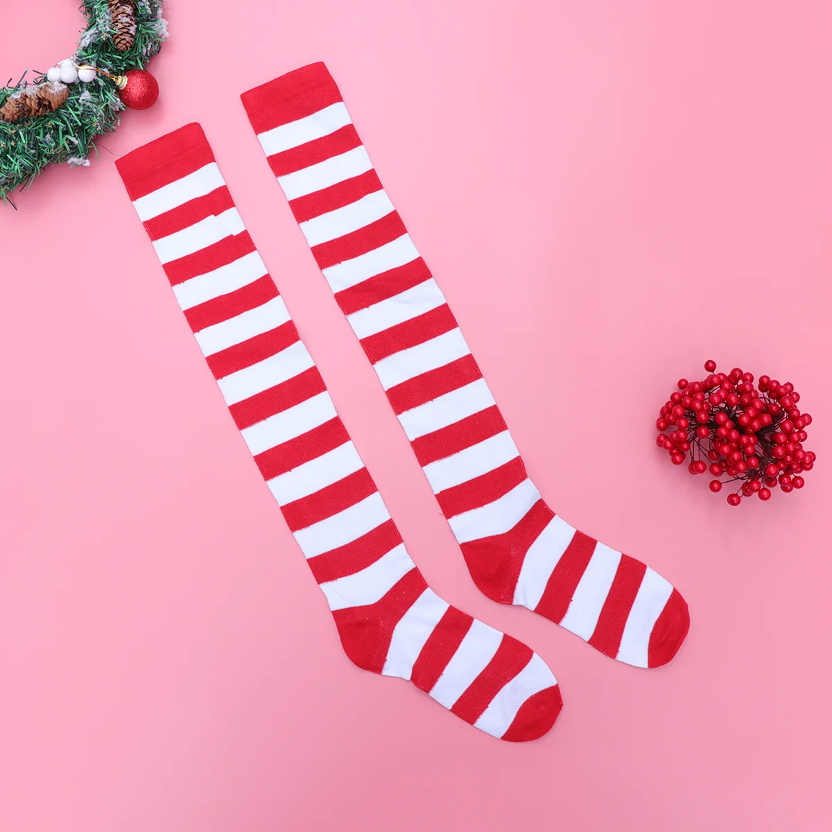 1 Pair Knee High Christmas Socks for Novelty Striped Knee Socks Over Knee High Stockings for Christmas Red Free Size
1 Pair Knee High Christmas Socks for Novelty Striped Knee Socks Over Knee High Stockings for Christmas Red Free Size