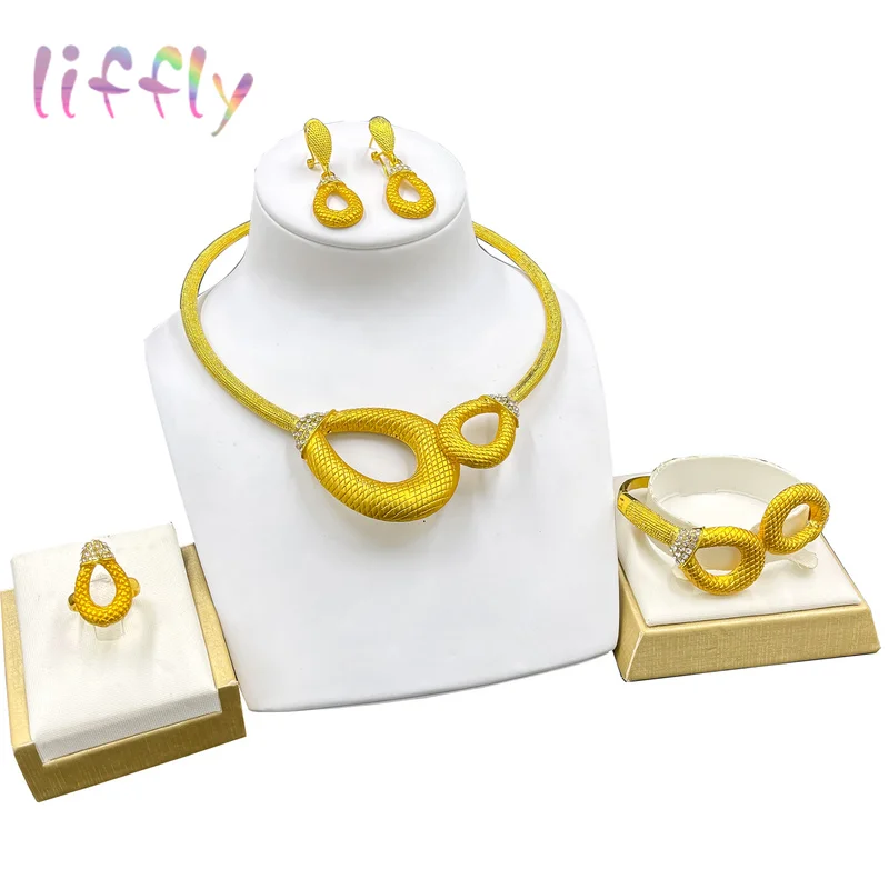 Liffly, новинка, модное колье, серьги, набор, элегантный женский браслет, кольцо, вечерние аксессуары для девочек, подарки на праздник
Liffly, новинка, модное колье, серьги, набор, элегантный женский браслет, кольцо, вечерние аксессуары для девочек, подарки на праздник
